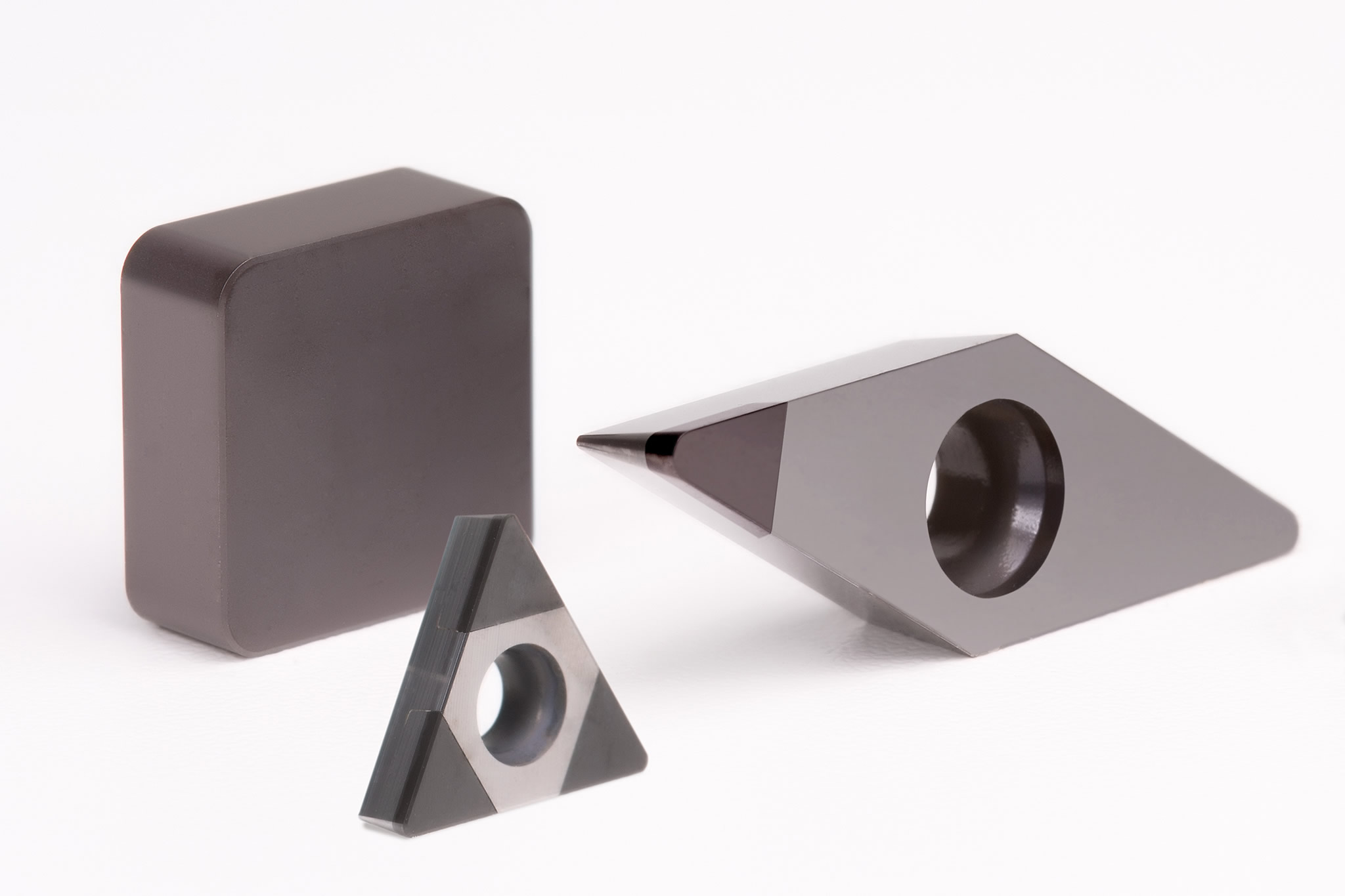 A selection of PcBN-tipped indexable inserts from MAPAL.