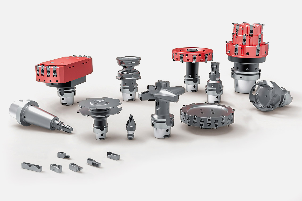 The picture shows a selection of customer-specific special milling tools with PCD cutting edges from MAPAL. The picture shows a selection of customer-specific special milling tools with PCD cutting edges from MAPAL.