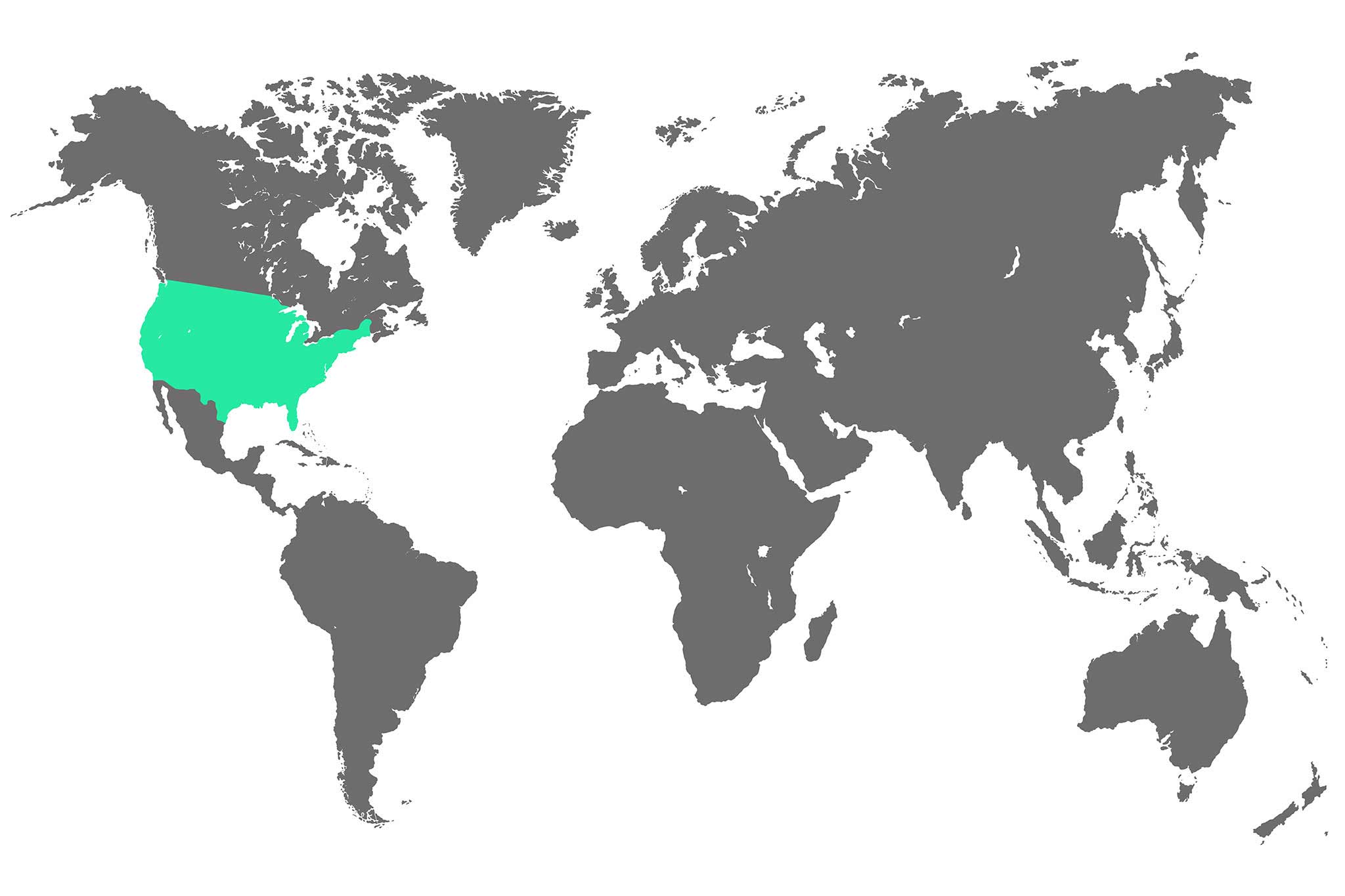 The USA are highlighted in color on the world map.