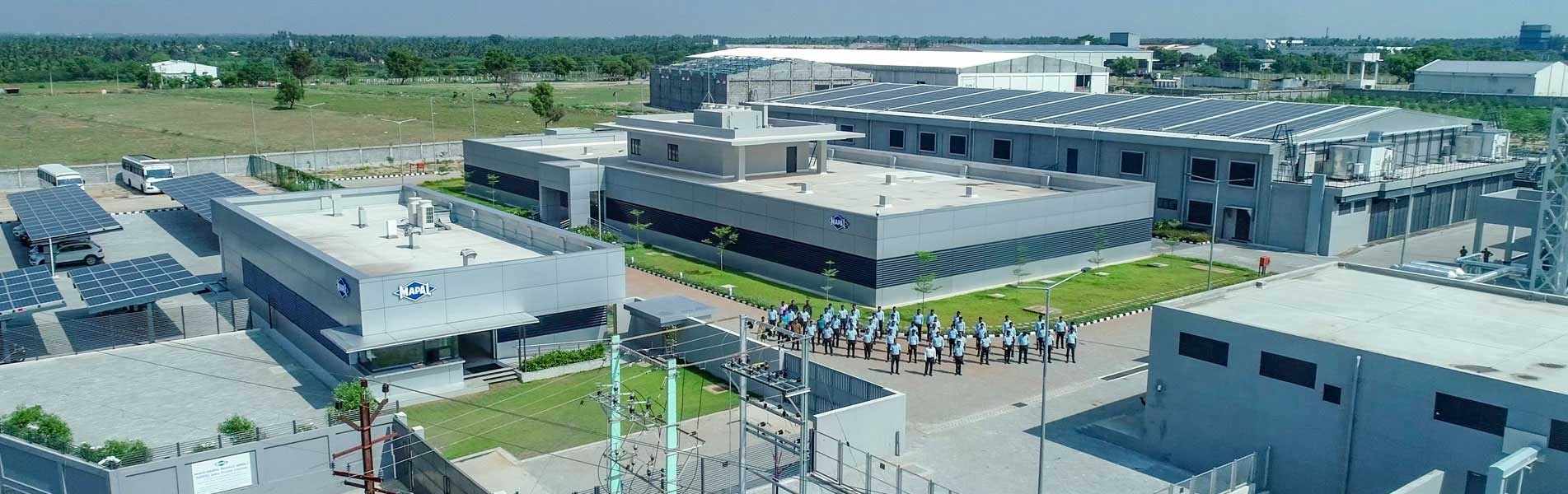 Uma vista exterior da MAPAL Índia, a sede da MAPAL em Coimbatore.