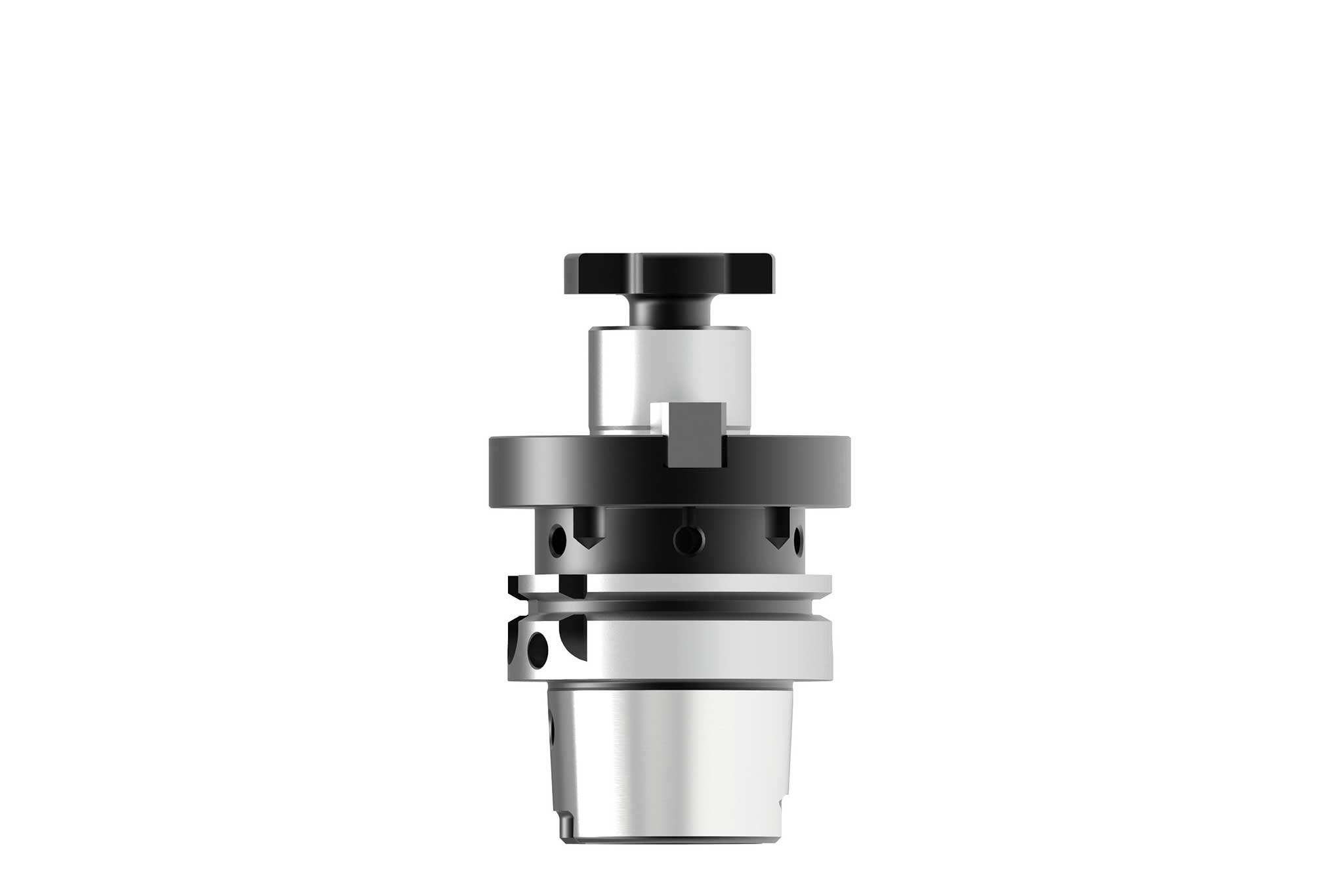 A vibration-damped plug-on milling cutter arbor from MAPAL in McA.