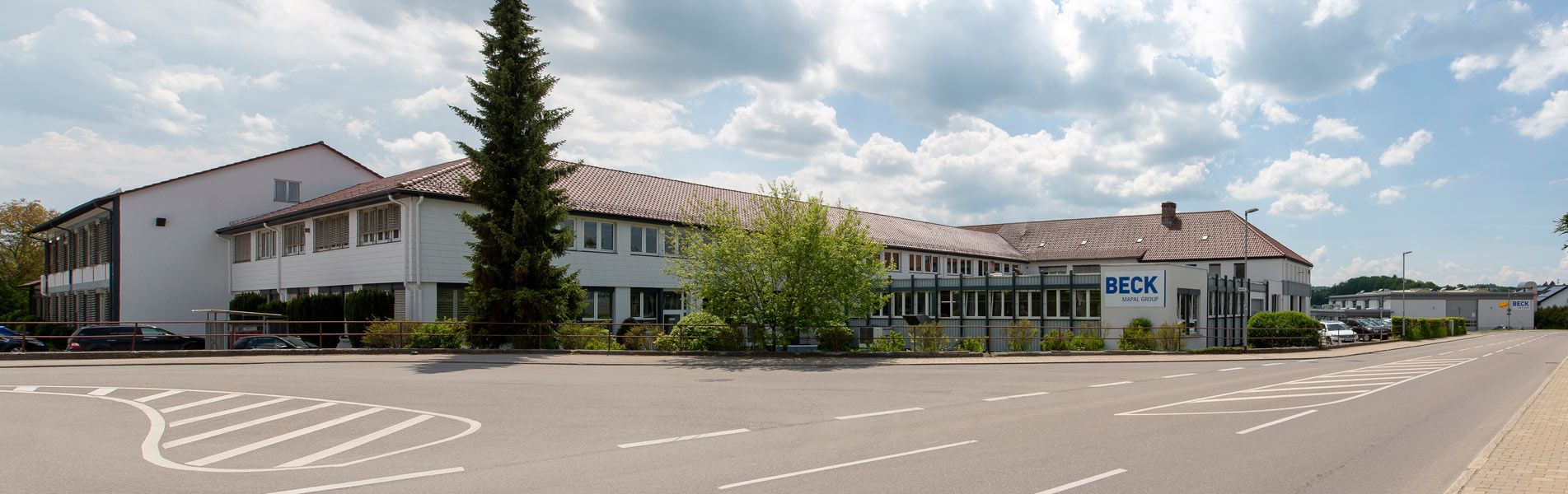 The picture shows an outside view of August Beck GmbH & Co. KG in Winterlingen.