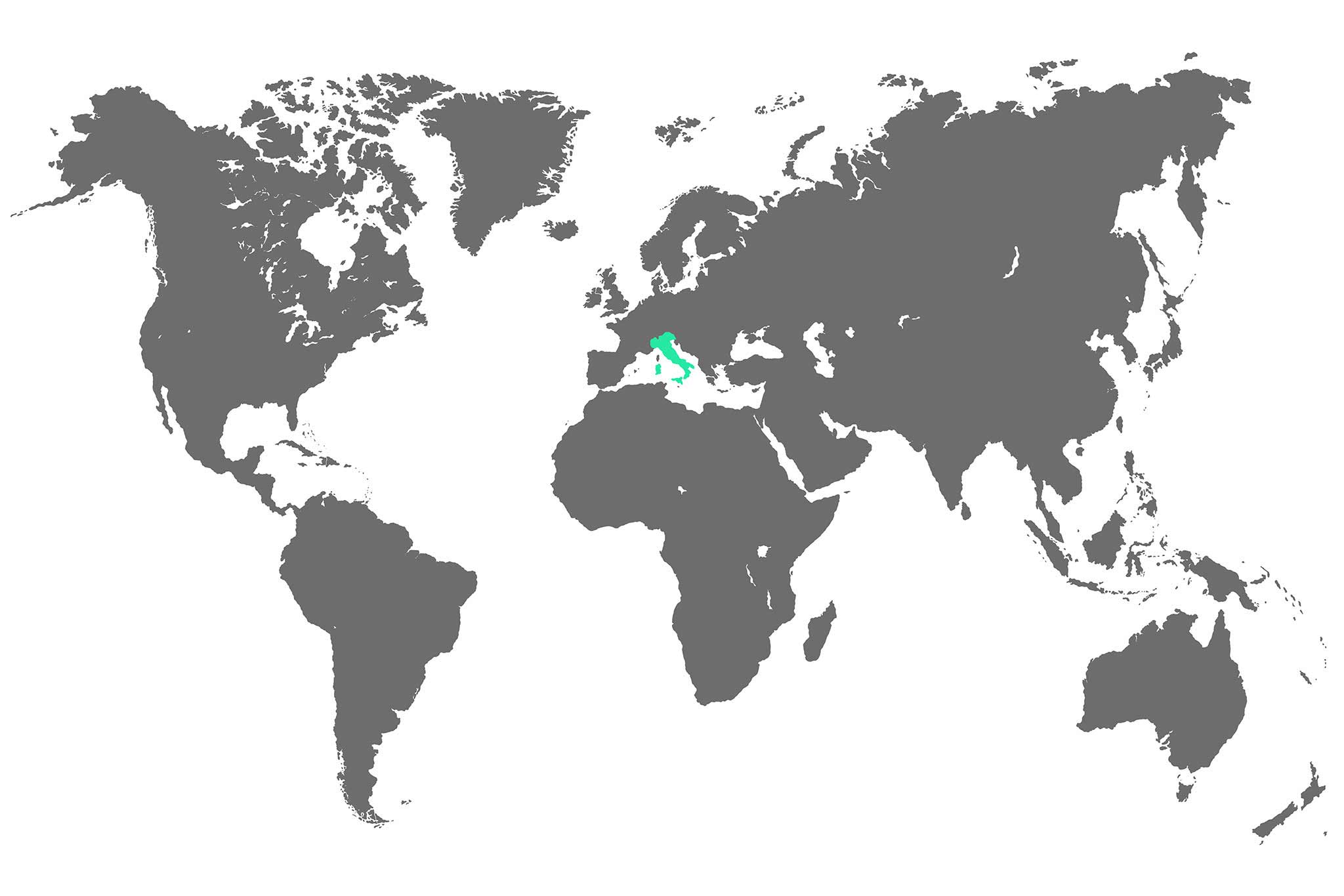 Italy is highlighted on the world map.