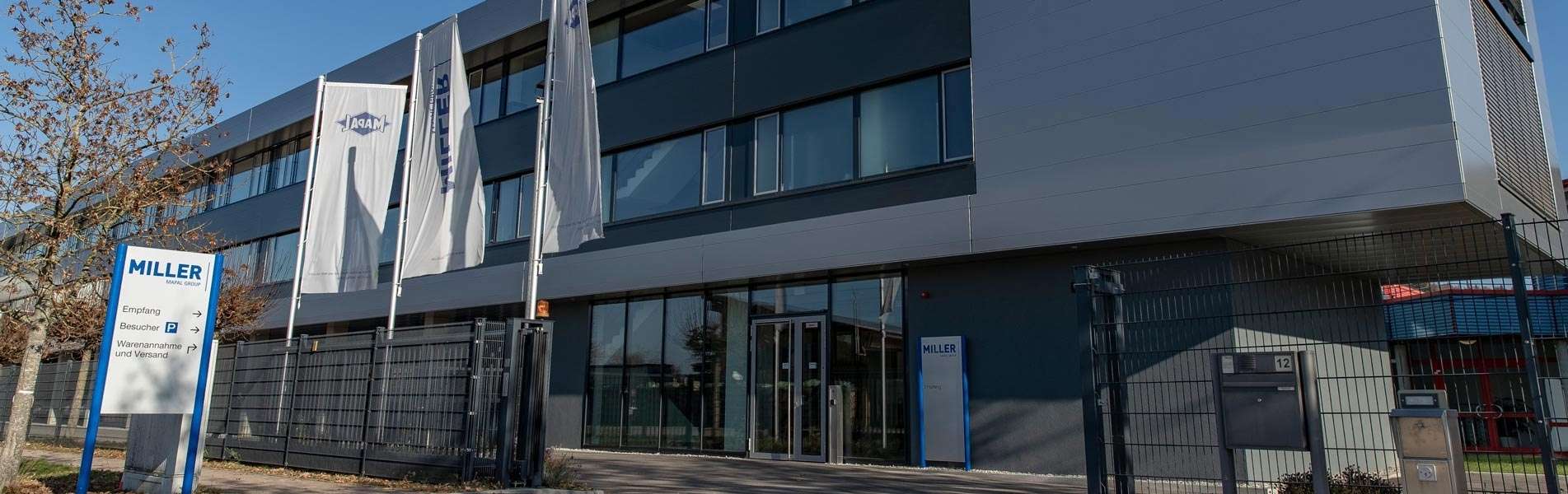 An outside view of MILLER GmbH & Co. KG, Präzisionswerkzeuge, the MAPAL location in Altenstadt.