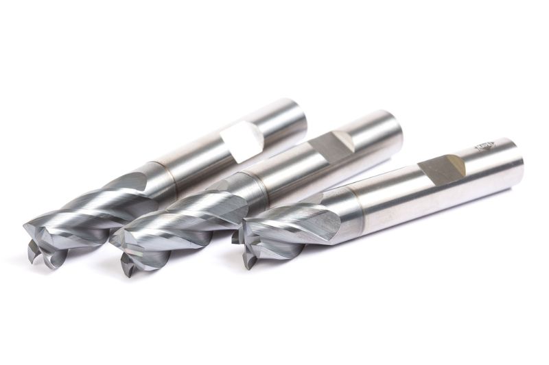 The picture shows 3 OptimillUniHPC milling cutters