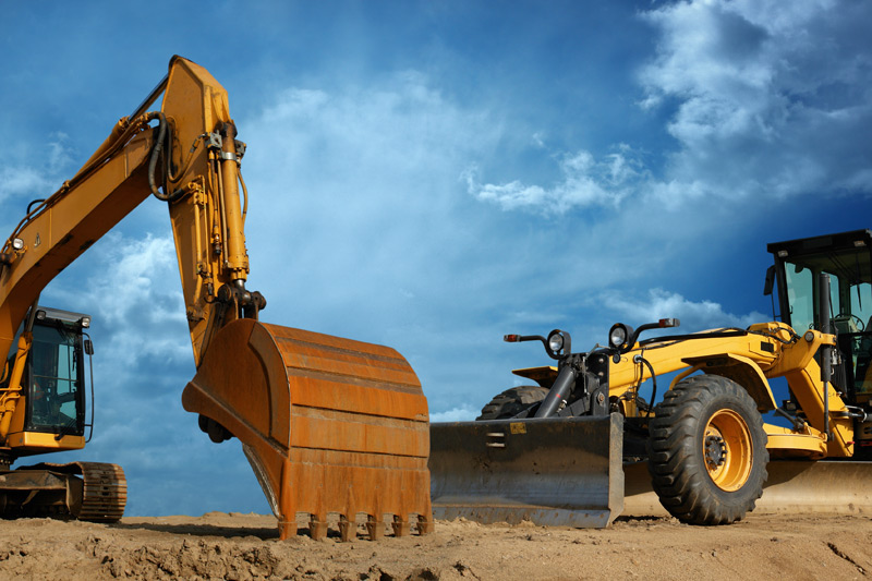 Various construction machines.