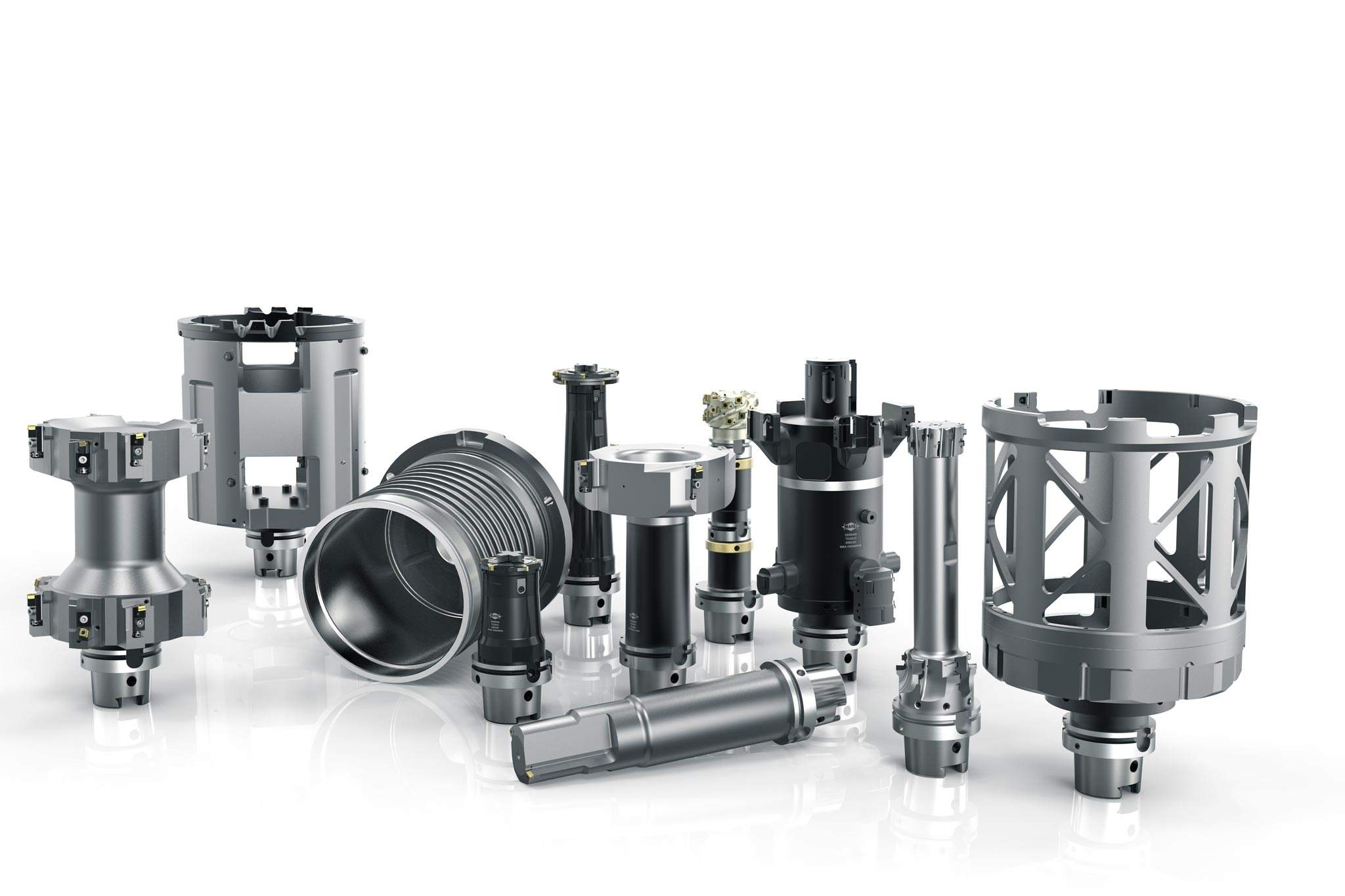 Overview of the tools for machining the stator housing.