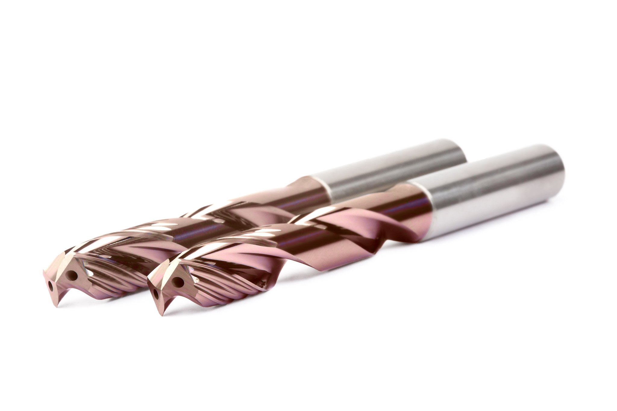 Two MEGA-Speed-Drill Titanium solid carbide drills from MAPAL for machining titanium