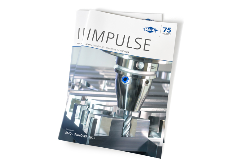 The cover page of the German version of IMPULSE 85 by MAPAL is shown.
