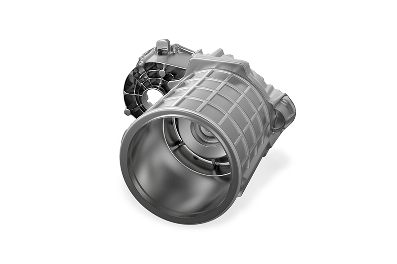 Hochintegriertes Elektromotorengehäuse in CAD Darstellung